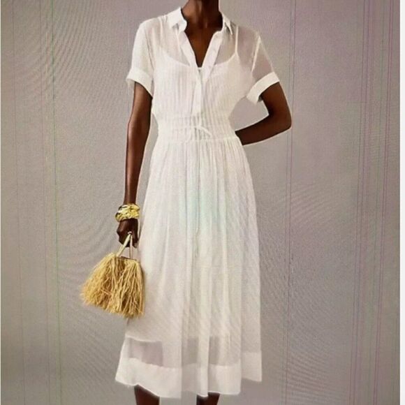 J. Crew Dresses & Skirts - J. Crew White Midi Shirt Dress